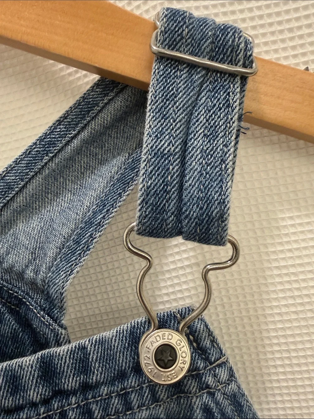 Girls Denim Overalls with Pink Floral Embroidery